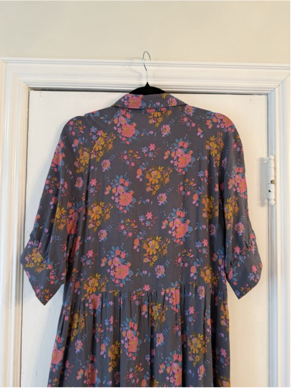 Natural Life Rebecca Floral Boho Midi Dress Sz L Peasant Cottagecore - Picture 11 of 15
